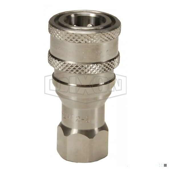DQC H Industrial Interchange Poppet Valve Female Coupler, 1-11 Nominal, Female BSPP, 316 SSss S